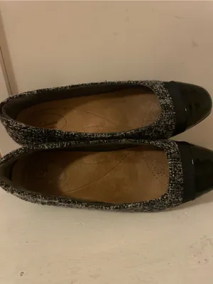 Clark’s Classic Black and Gray Tweed Ballet Flats thumbnail 3