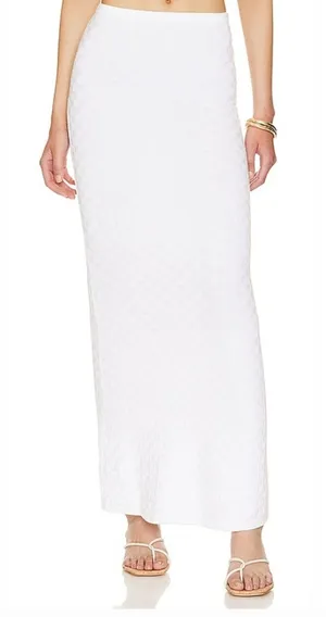 Runaway The Label Taya Maxi Skirt in White thumbnail 1
