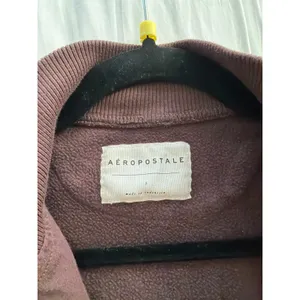 Aeropostale Brown Quarter Zip Ribbed Mock-Neck Pullover Sweatshirt Small thumbnail 6