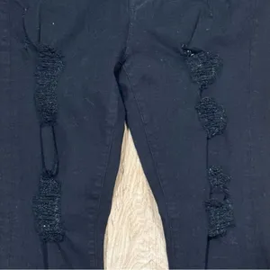 Good American Good Legs High Rise Distressed Black Skinny Jeans Women’s 14/32 thumbnail 6