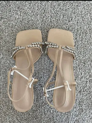 ZARA nude rhinestone heels thumbnail 2
