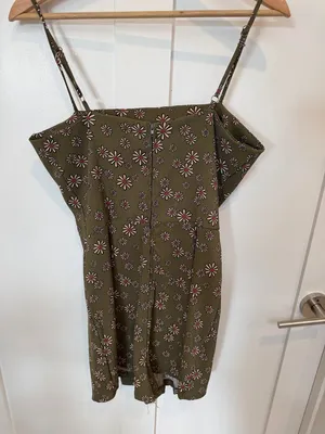 Altar'd State Olive Green Daisy skort Dress thumbnail 6