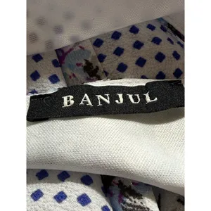 BANJUL Floral‎ Polka Dot Halter Wide Leg Jumpsuit Blue White Tie Waist NWOT M thumbnail 8