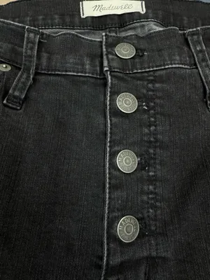 Madewell Black Button Fly 10” High-Rise Skinny Jeans Size 32 thumbnail 3