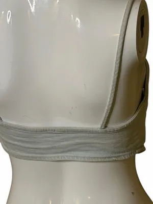 Zara Light Wash Denim Pointed-Hem Crop Cami thumbnail 6