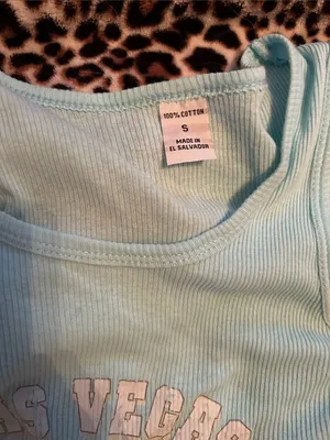 😻💘 Custest y2k Las Vegas Women’s Light Blue Ribbed Tank Top thumbnail 5