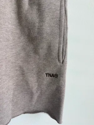 Aritzia TNA Cozy Fleece Boyfriend Sweat Shorts Tan Sweatfleece Size Small thumbnail 3