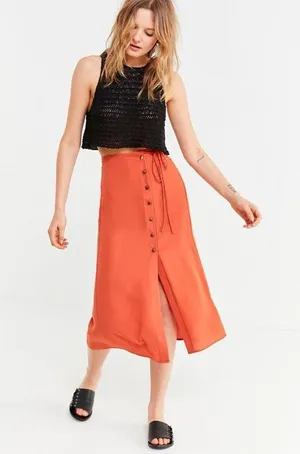 Urban Outfitters Frankie Button-Down Midi Skirt thumbnail 1