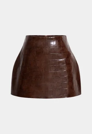 MICAS Black Texture faux leather mini skirt (NWT) thumbnail 2