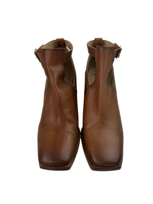 *Free People Brady Buckle Shoe Boot Womens Size 41 Cognac Brown Leather Buckle thumbnail 3