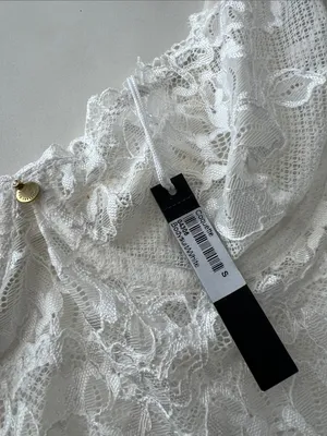 NWT Gooseberry Coquette White Lace Romantic Bodysuit Small thumbnail 5