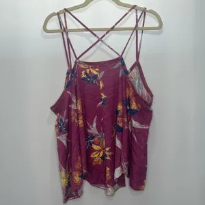 NWT We the Free Free People Hey Girl Cotton Tank Top In Spring Plum Combo thumbnail 5