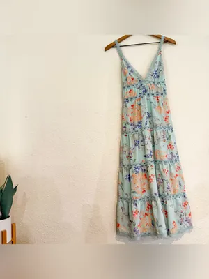 Alice + Olivia Karolina Crochet Floral Blue dress thumbnail 5