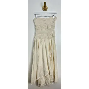 FREE PEOPLE Sparkling Moment Cotton Midi Sundress in Ivory Size Medium thumbnail 4