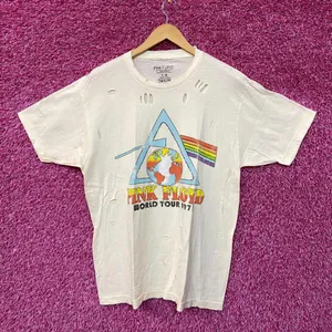 Pink Floyd World Tour 1977 Cream distressed Tshirt size Large thumbnail 1