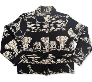 Vintage New Identity Elephant & Giraffe Safari Print Tapestry Jacket thumbnail 1