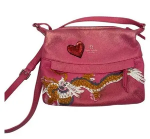 Kate Spade Pink Leather Crossbody With Customized thumbnail 1