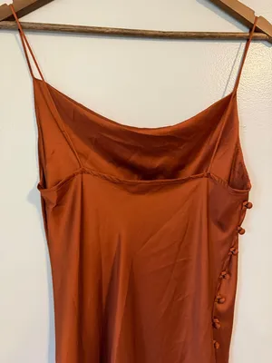 Shein Medium Slip Maxi Dress in Rust Orange thumbnail 5