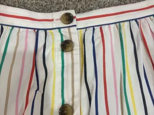 J Crew Factory Rainbow Stripe Button Front Poplin Midi Skirt Multicolored Size S thumbnail 4