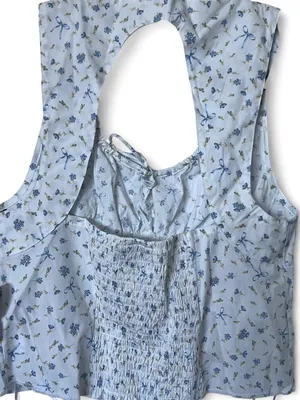 White Floral Coquette Sleeveless Tank Top thumbnail 3