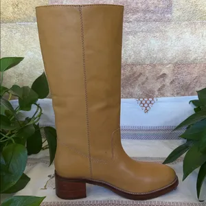 NEW Frye Women’s Camryn Leather Tall Pull-On Banana Knee-High Heel Boots Size 10 thumbnail 9