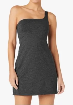 Beyond Yoga One Shoulder Athletic Dress Charcoal Black Size Medium Skort Tennis thumbnail 1