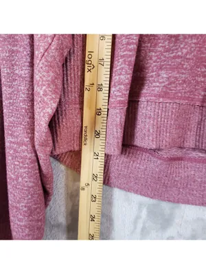 Lucky Brand Women's Knit Pullover Sweater Pink Heathered V-Neck Long Sleeve M thumbnail 4
