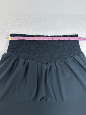 Offline By Aerie Black Smocked Waistband Running Athletic High Waist Shorts thumbnail 4