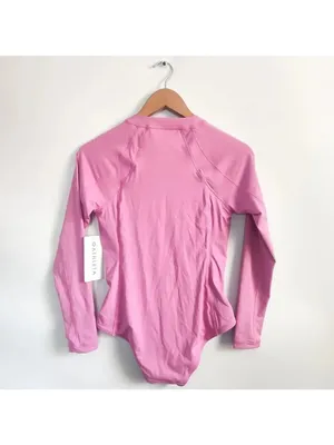 New Athleta M Shield One Rashguard One Piece Swimsuit Peonies Pink Medium Reg thumbnail 6