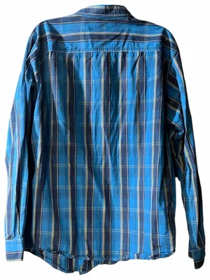 Columbia Men’s Blue Plaid Button Front Shirt Large GUC thumbnail 2
