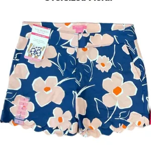 Isaac Mizrahi Floral Print Tulip Hem Shorts size 14 thumbnail 2