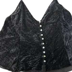 Intimately Free People Corded Velvet Cami Sz M Black Whimsigoth Fairy Grunge 90s thumbnail 5