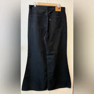 Levi's HIGH LOOSE FLARE Black Denim Wide Leg‎ Jeans Size 32 thumbnail 8