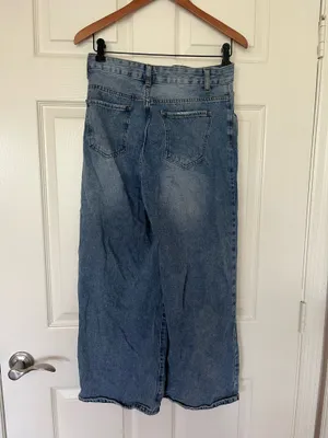 Shein Wide-Leg Pants High-Waisted Blue thumbnail 2