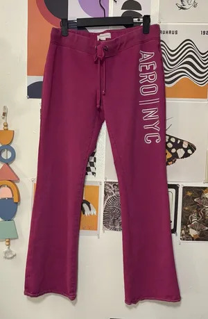 Aeropostale Pink AERO NYC Flare Sweatpants thumbnail 1
