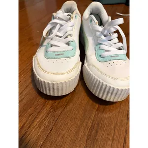 Puma Carina Street Platform Sneaker Pastel White Mint‎ Blue 384371-01 Size 8.5 thumbnail 7