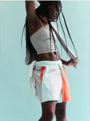 NWT Free People Piece Of Me Color-block Shorts in Heather Grey Combo thumbnail 4
