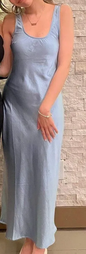 Forever 21 Blue Satin Dress thumbnail 1