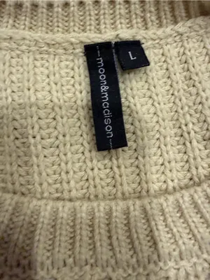 moon & madison Cream and Black Striped Scoop Neck Sweater thumbnail 3