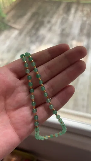 Handmade Green and Gold Necklace thumbnail 2