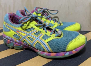 ASICS Gel Frantic 7 Womens 8.5 Running Shoes Neon‎ Multi Color Trainer Lace Up thumbnail 1