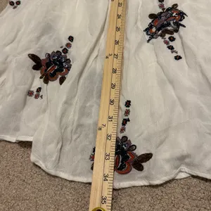 Free People Embroidered Oxford Mini Dress Size Large White Beach Boho thumbnail 10