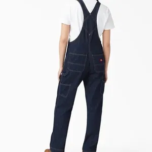 Dickies Womens Denim relaxed fit Bib Dark Wash Carpenter overalls thumbnail 4