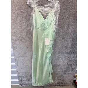 Mac Duggal Gown Womens 4‎ Mint Green Ruffle Side Slit Satin Formal Dress 26543L thumbnail 5
