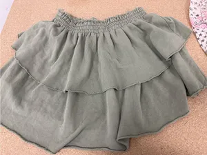 aerie Sage Green Elastic-Waist sweatshirt style skirt size L thumbnail 4