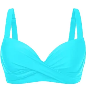 Turquoise Twist Front Bikini Top size XL Blue thumbnail 1