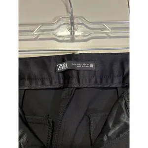 Zara Women's Black Tuxedo Dress Pants Satin Waistband Size L thumbnail 7