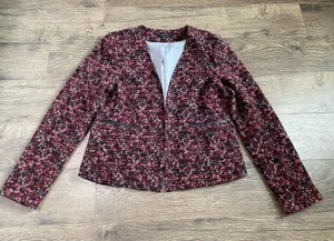 EUC Womens Ann Taylor wool blend blazer jacket multicolored size‎ M thumbnail 1