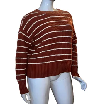 a.n.a Crew Neck Striped Pullover Sweater thumbnail 2