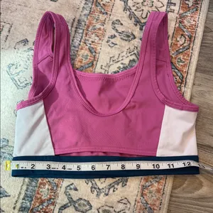 Nike Pink and Navy Sports Bra size Medium retro style thumbnail 3